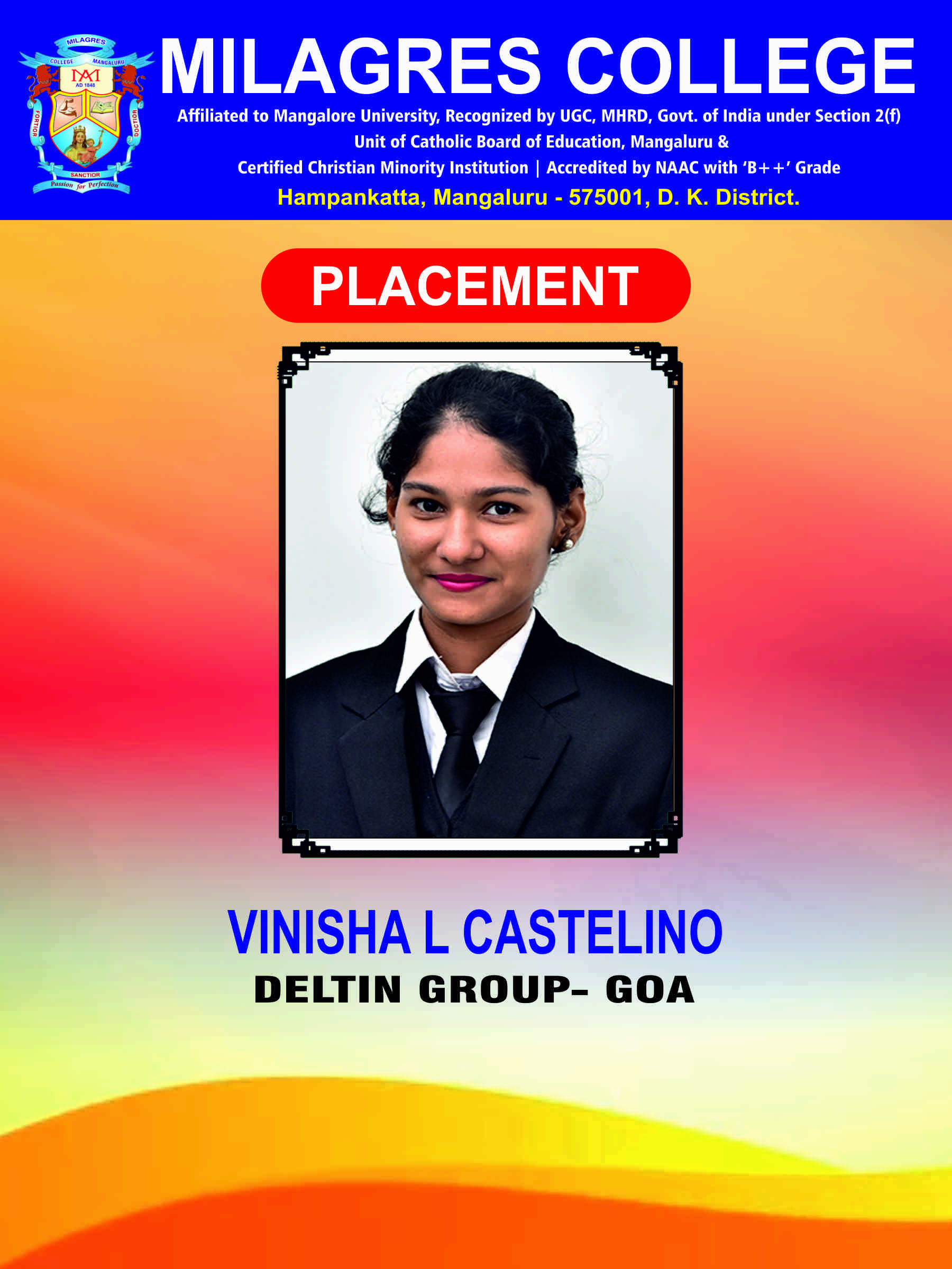 Successfully placed student